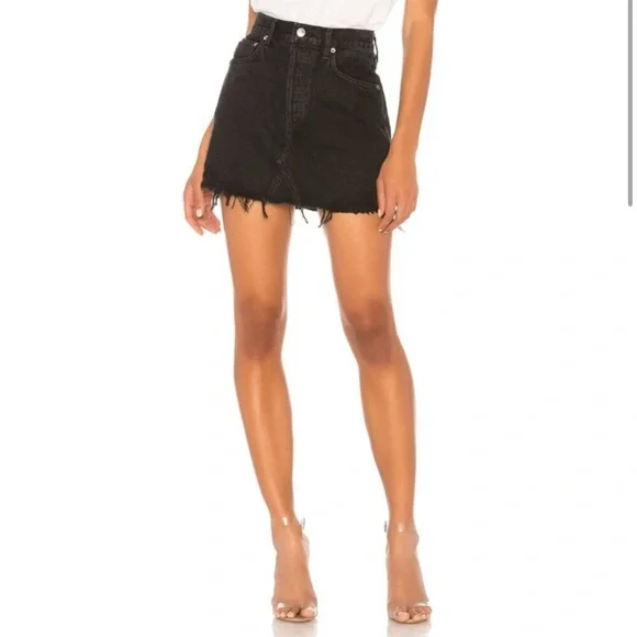 Agolde black denim jean skirt size 25 - Picture 1 of 6